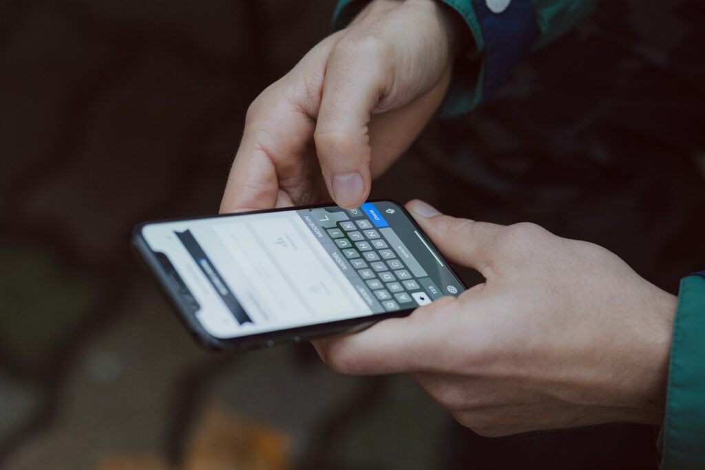 Person searching on a smartphone