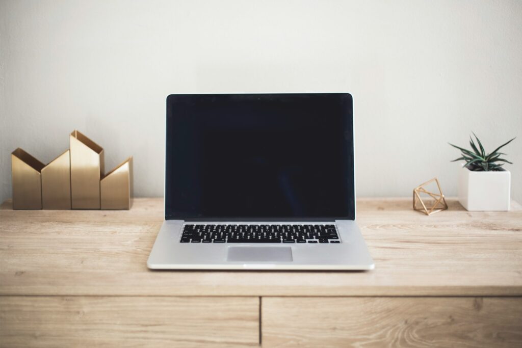 Laptop on a tidy desk